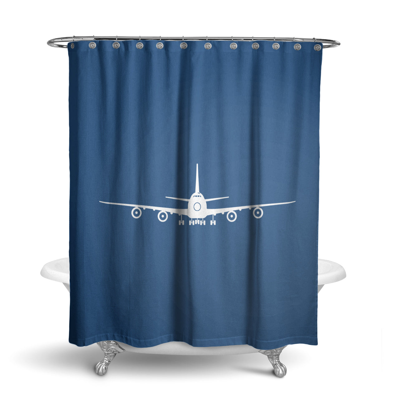 Boeing 747 Silhouette Designed Shower Curtains