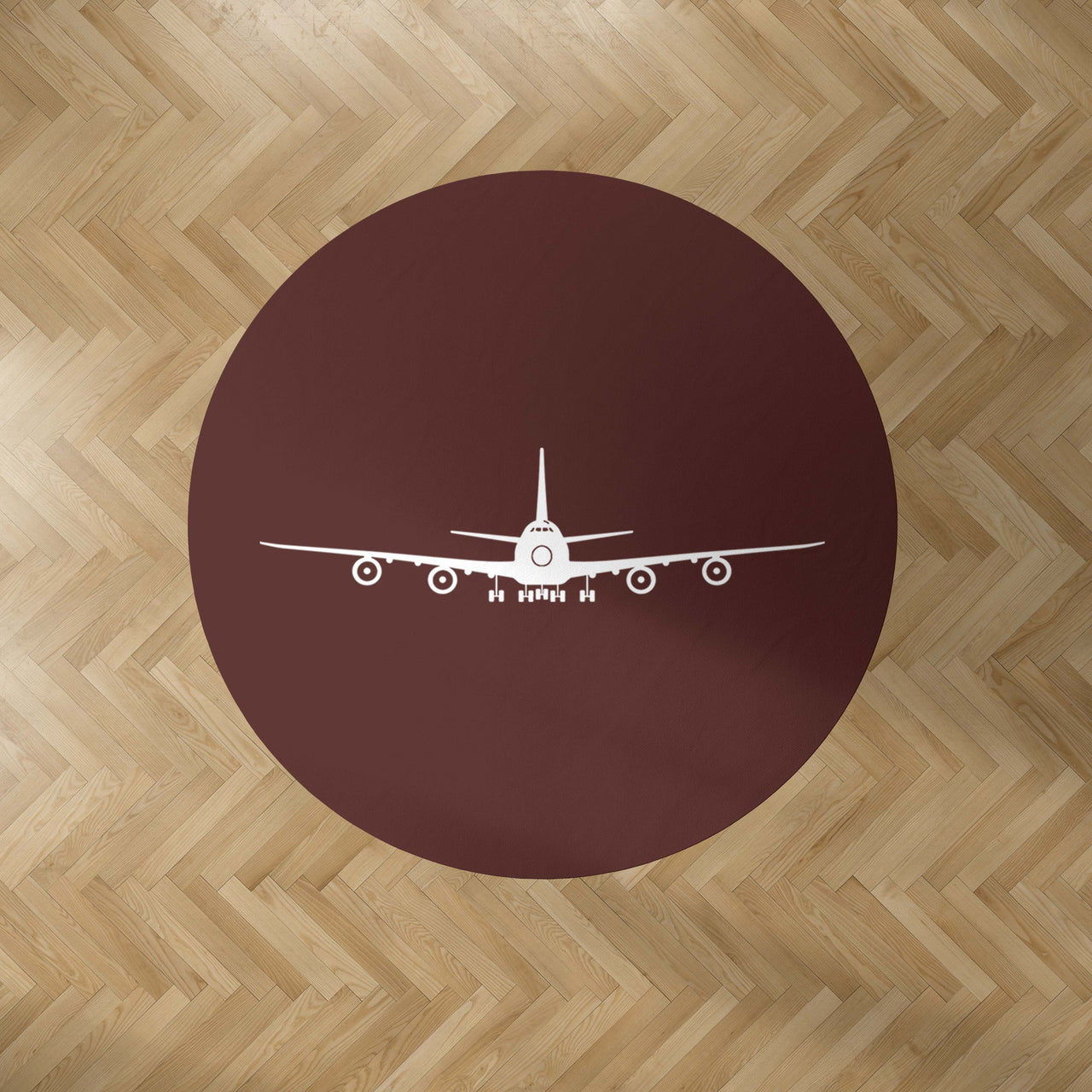 Boeing 747 Silhouette Designed Carpet & Floor Mats (Round)