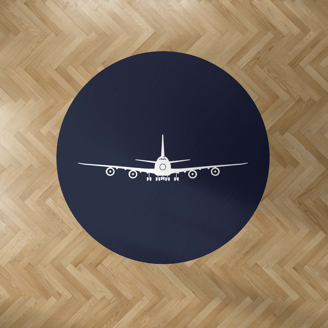 Boeing 747 Silhouette Designed Carpet & Floor Mats (Round)