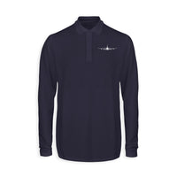 Thumbnail for Boeing 747 Silhouette Designed Long Sleeve Polo T-Shirts