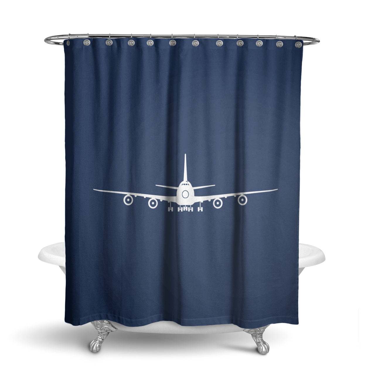Boeing 747 Silhouette Designed Shower Curtains