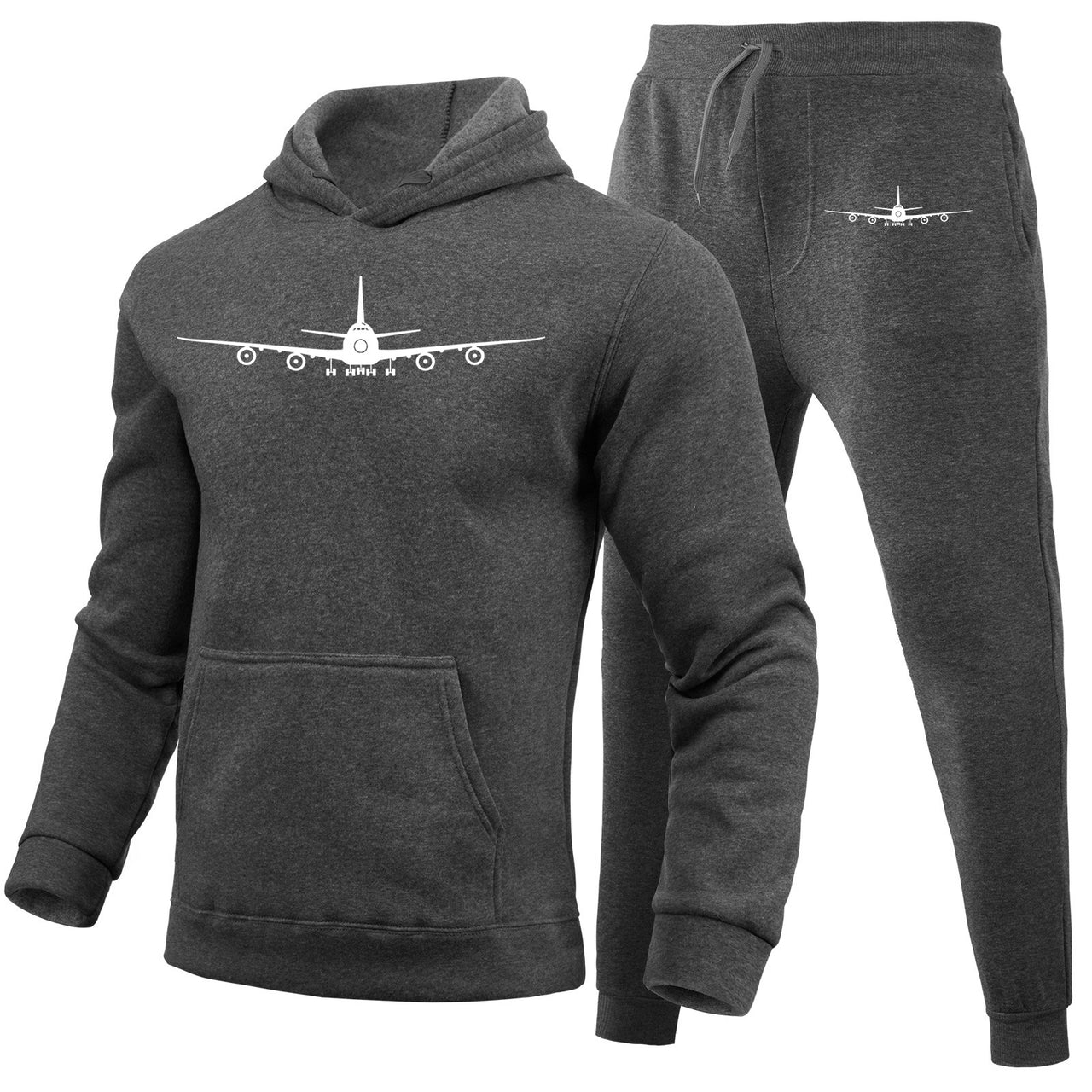 Boeing 747 Silhouette Designed Hoodies & Sweatpants Set