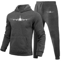 Thumbnail for Boeing 747 Silhouette Designed Hoodies & Sweatpants Set