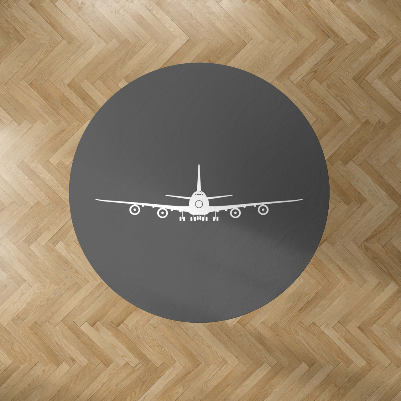 Boeing 747 Silhouette Designed Carpet & Floor Mats (Round)
