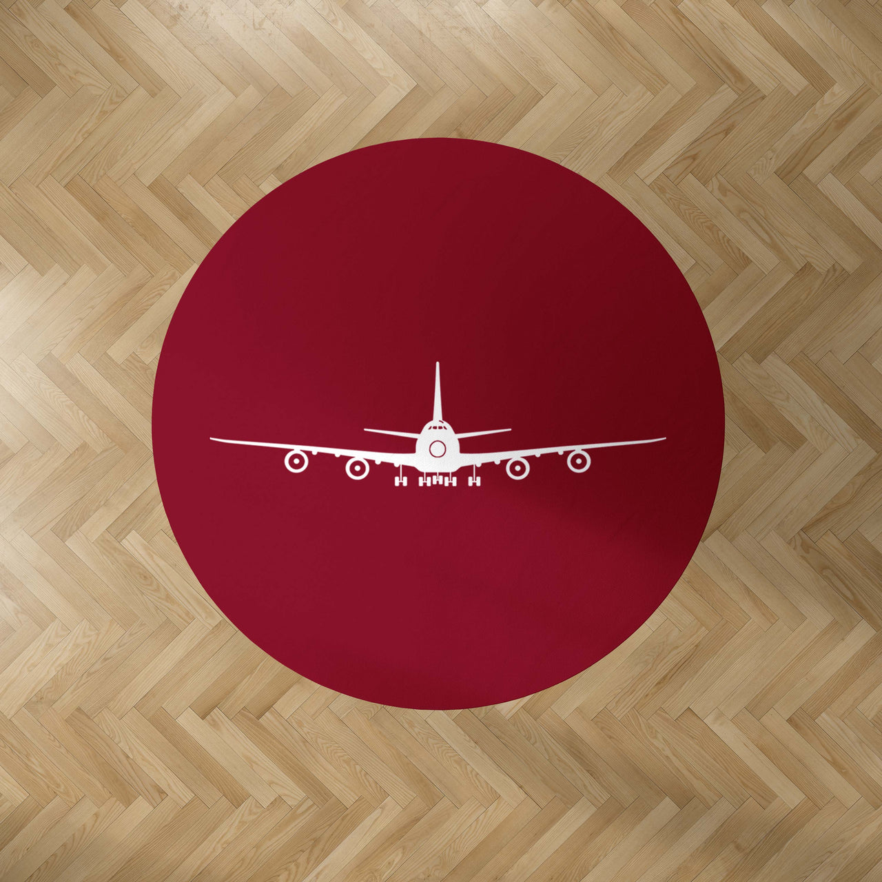 Boeing 747 Silhouette Designed Carpet & Floor Mats (Round)