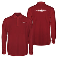 Thumbnail for Boeing 747 Silhouette Designed Long Sleeve Polo T-Shirts (Double-Side)