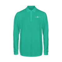Thumbnail for Boeing 747 Silhouette Designed Long Sleeve Polo T-Shirts