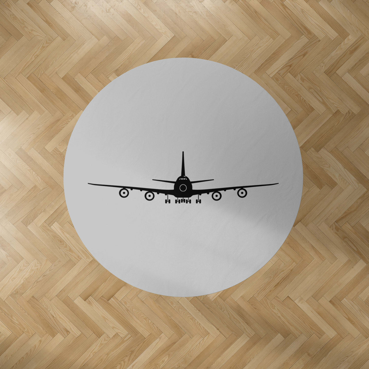 Boeing 747 Silhouette Designed Carpet & Floor Mats (Round)