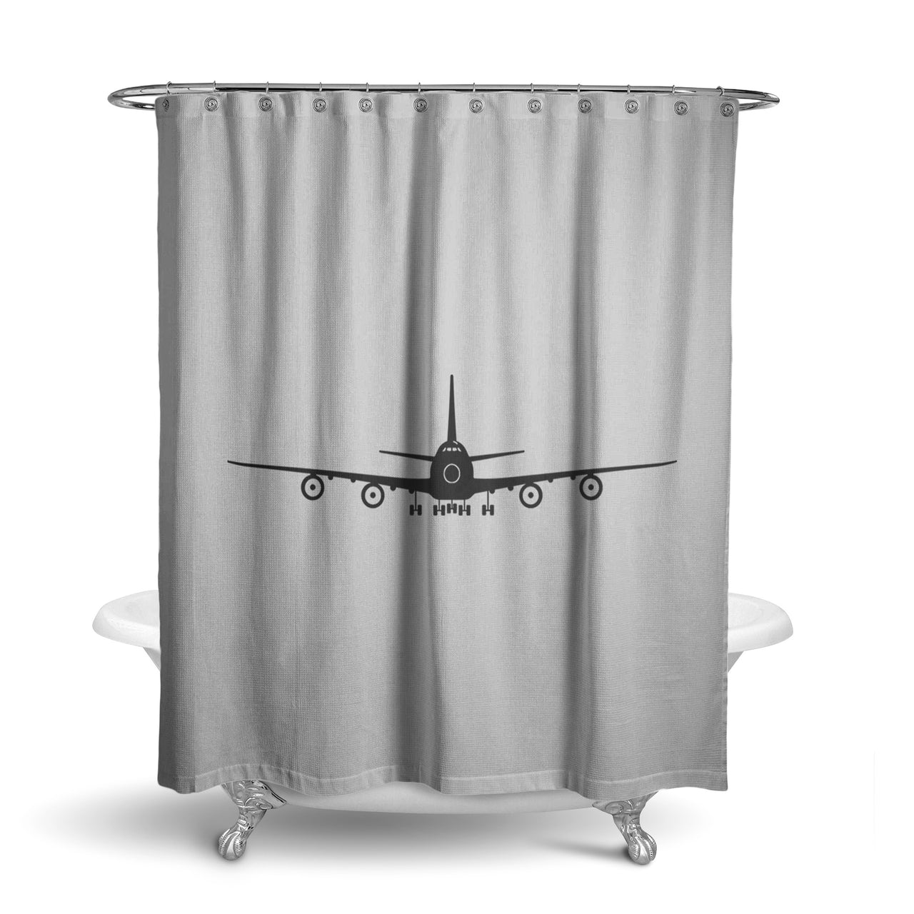 Boeing 747 Silhouette Designed Shower Curtains