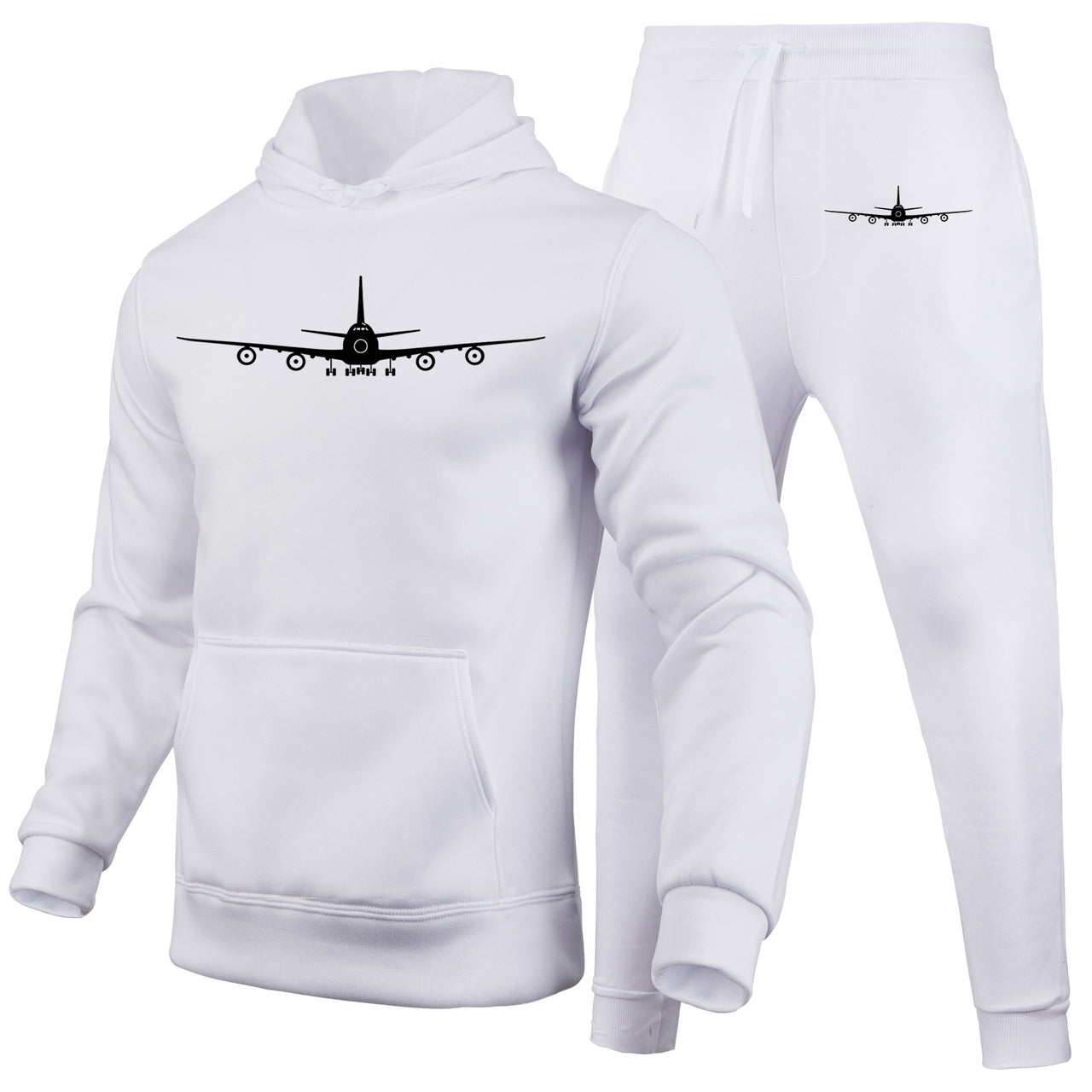 Boeing 747 Silhouette Designed Hoodies & Sweatpants Set