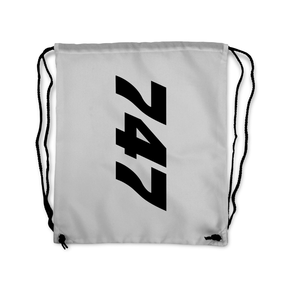 Boeing 747 Text Designed Drawstring Bags