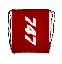 Thumbnail for Boeing 747 Text Designed Drawstring Bags