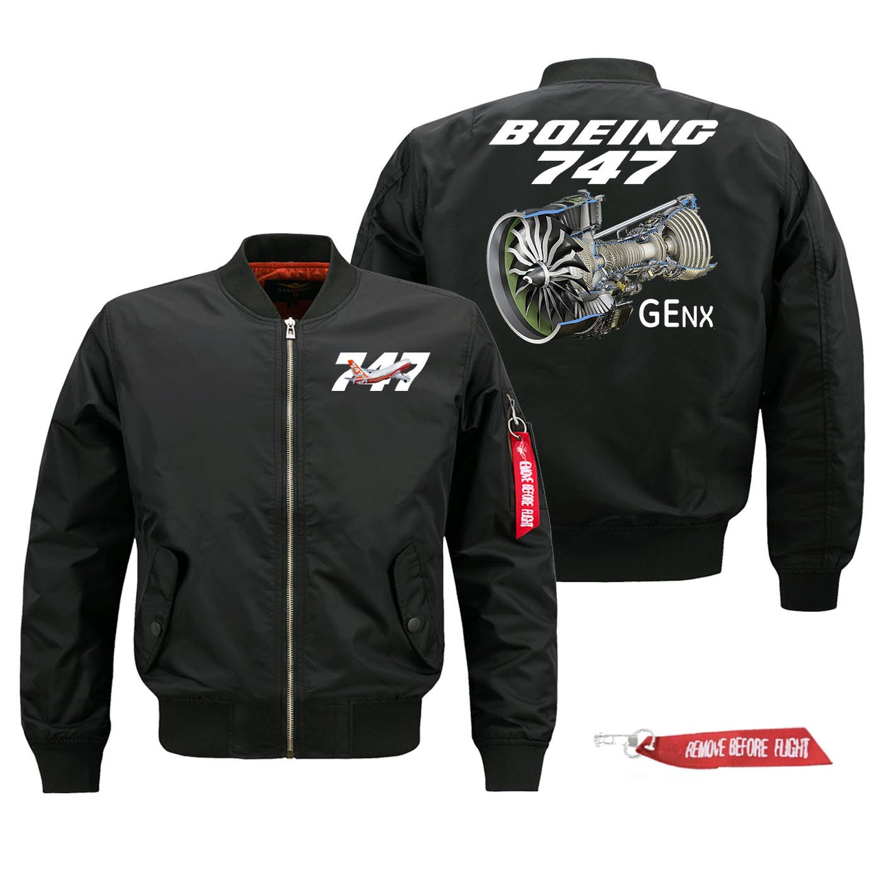 Boeing 747 & GENX Engine Designed Pilot Jackets (Customizable)