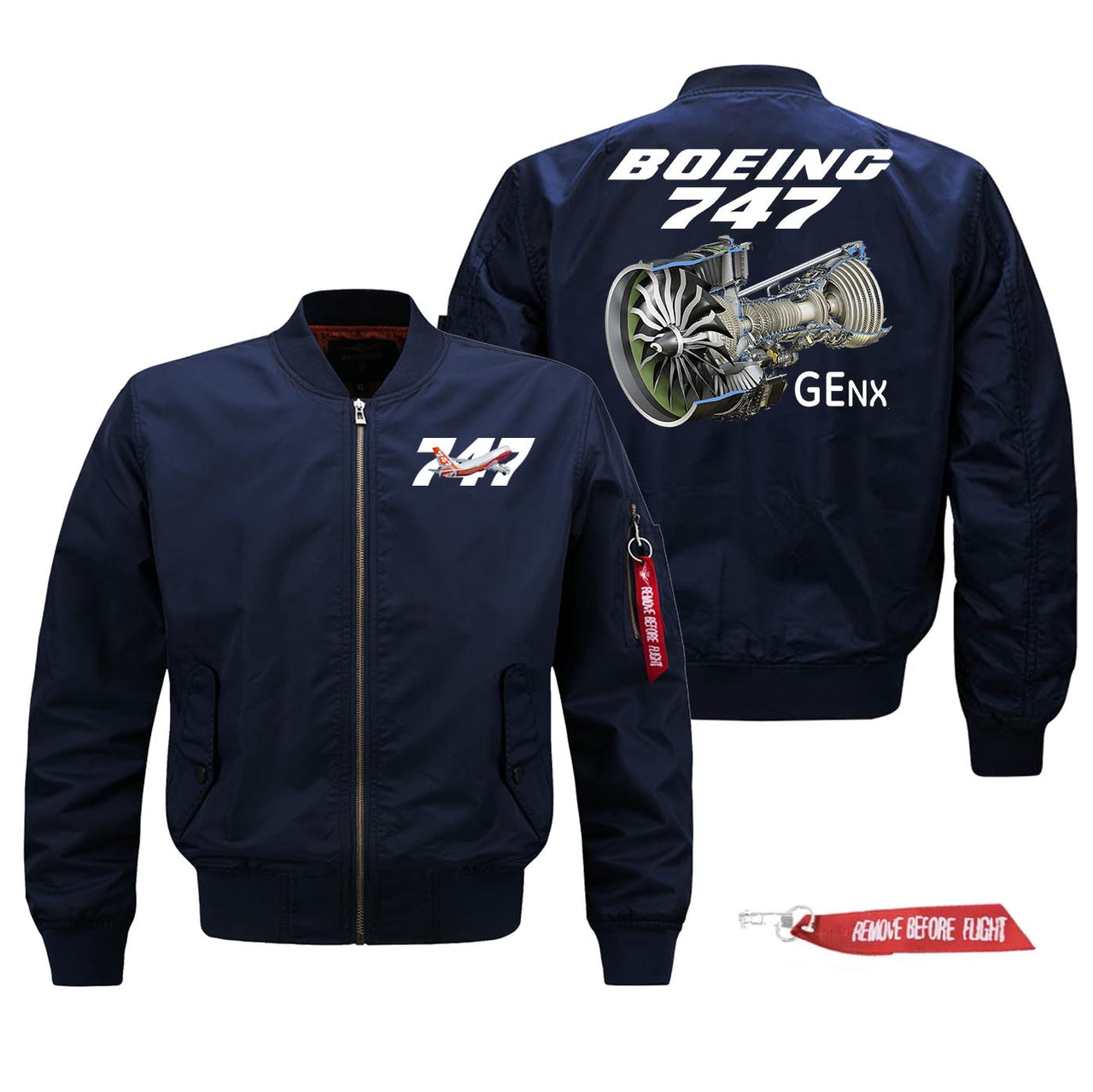 Boeing 747 & GENX Engine Designed Pilot Jackets (Customizable)