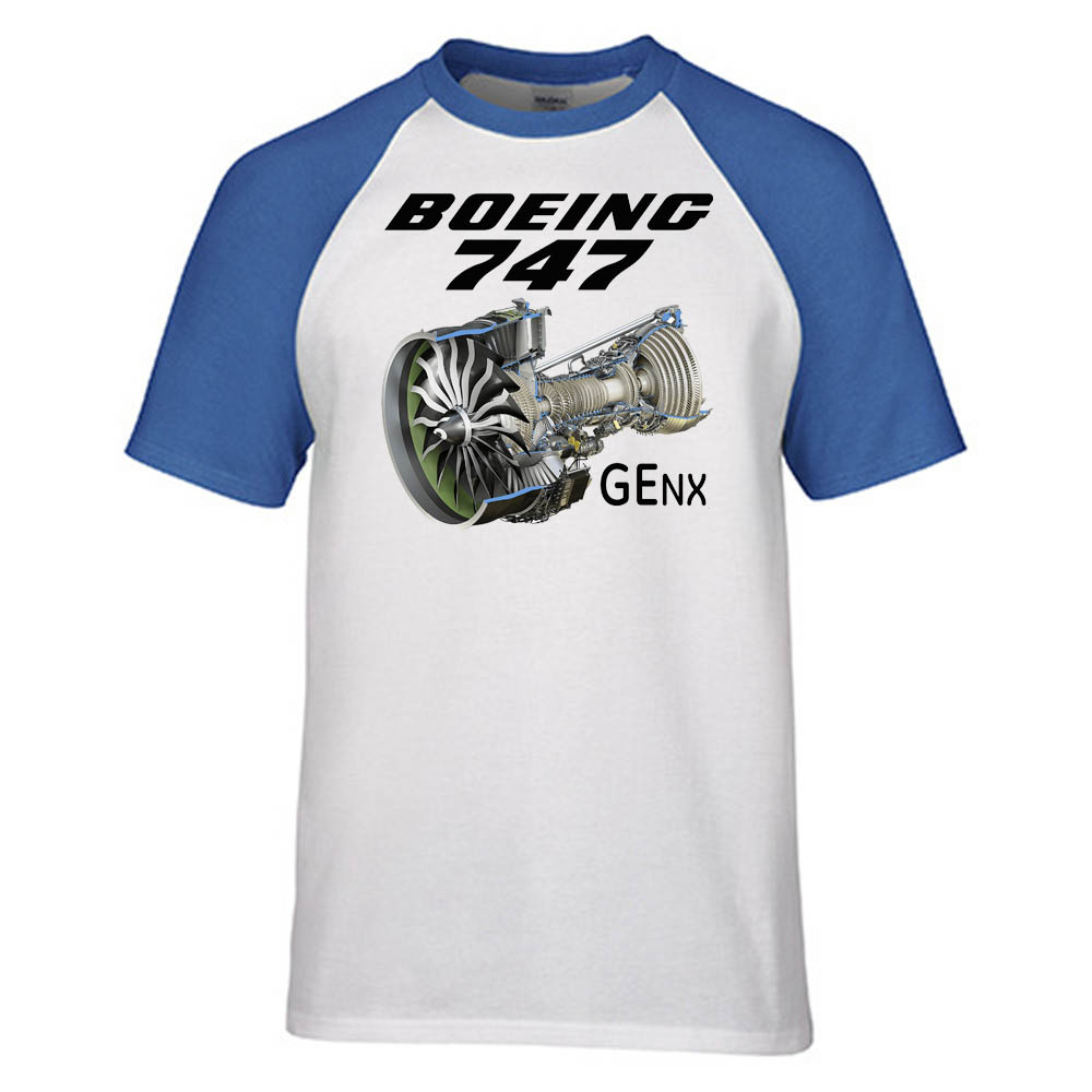 Boeing 747 & GENX Engine Designed Raglan T-Shirts