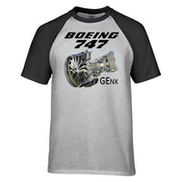 Thumbnail for Boeing 747 & GENX Engine Designed Raglan T-Shirts