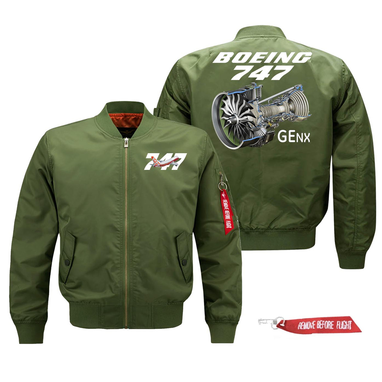 Boeing 747 & GENX Engine Designed Pilot Jackets (Customizable)