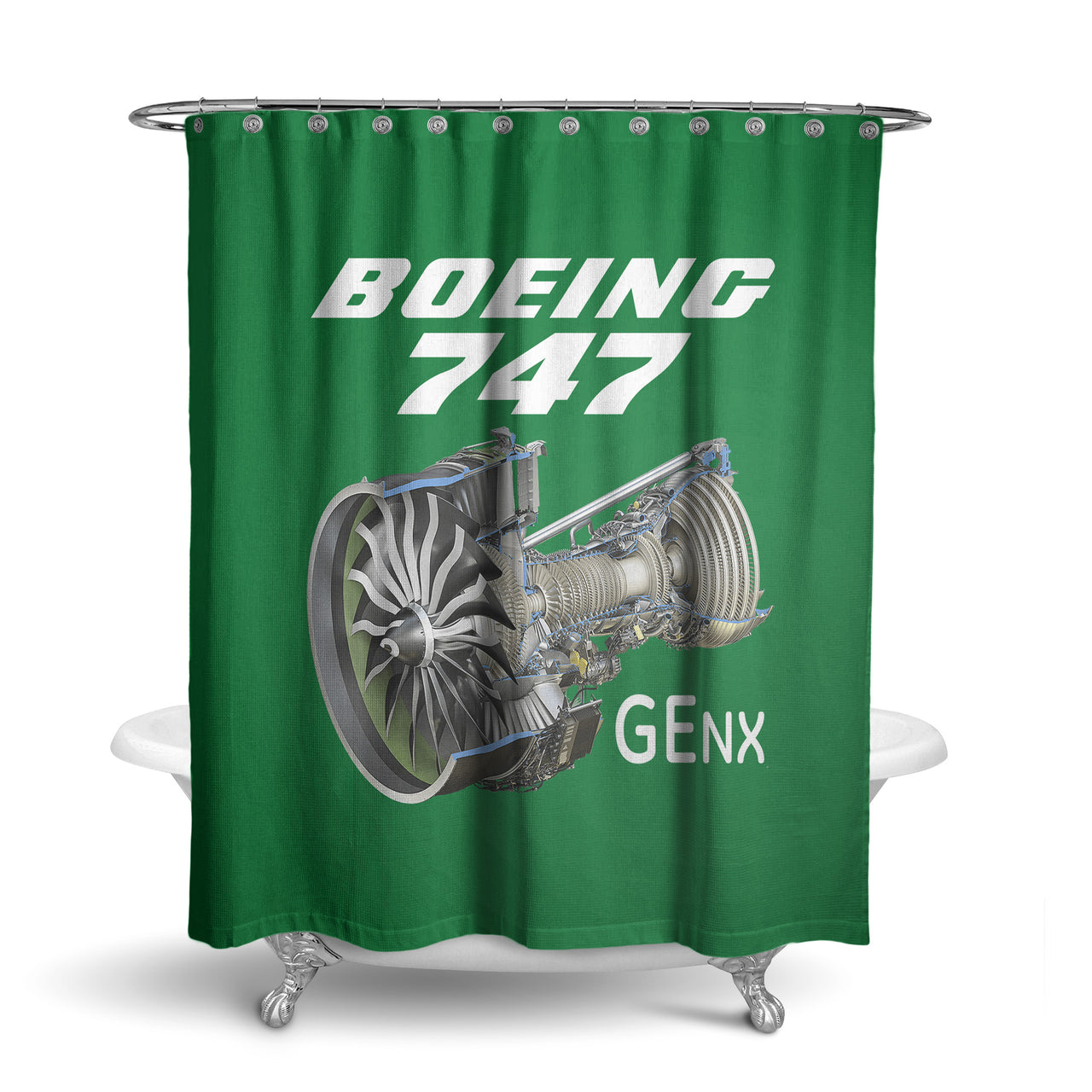 Boeing 747 & GENX Engine Designed Shower Curtains