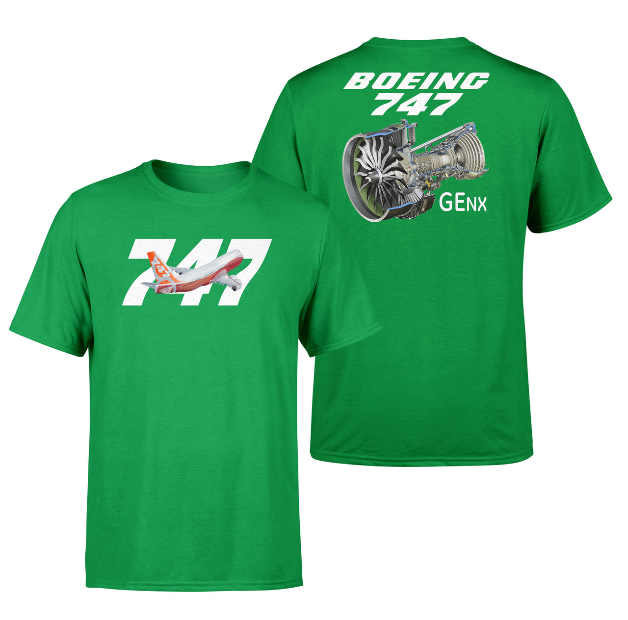 Boeing 747-8 & GENX Engine Designed Double-Side T-Shirts