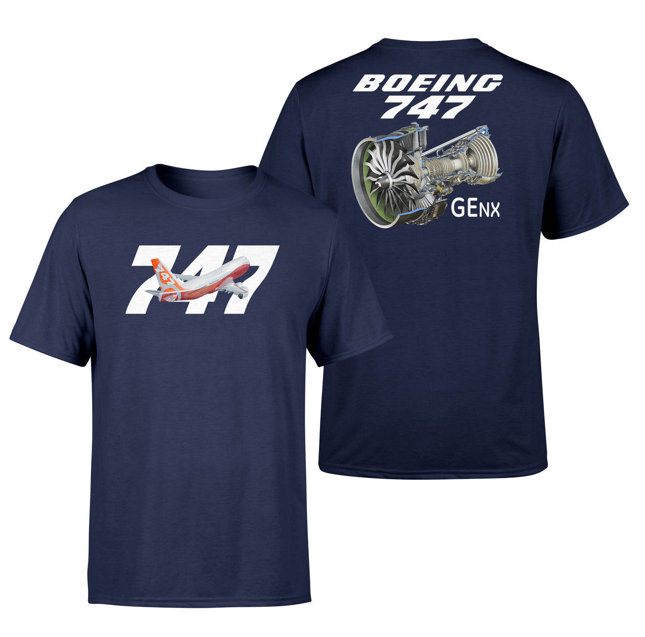 Boeing 747-8 & GENX Engine Designed Double-Side T-Shirts