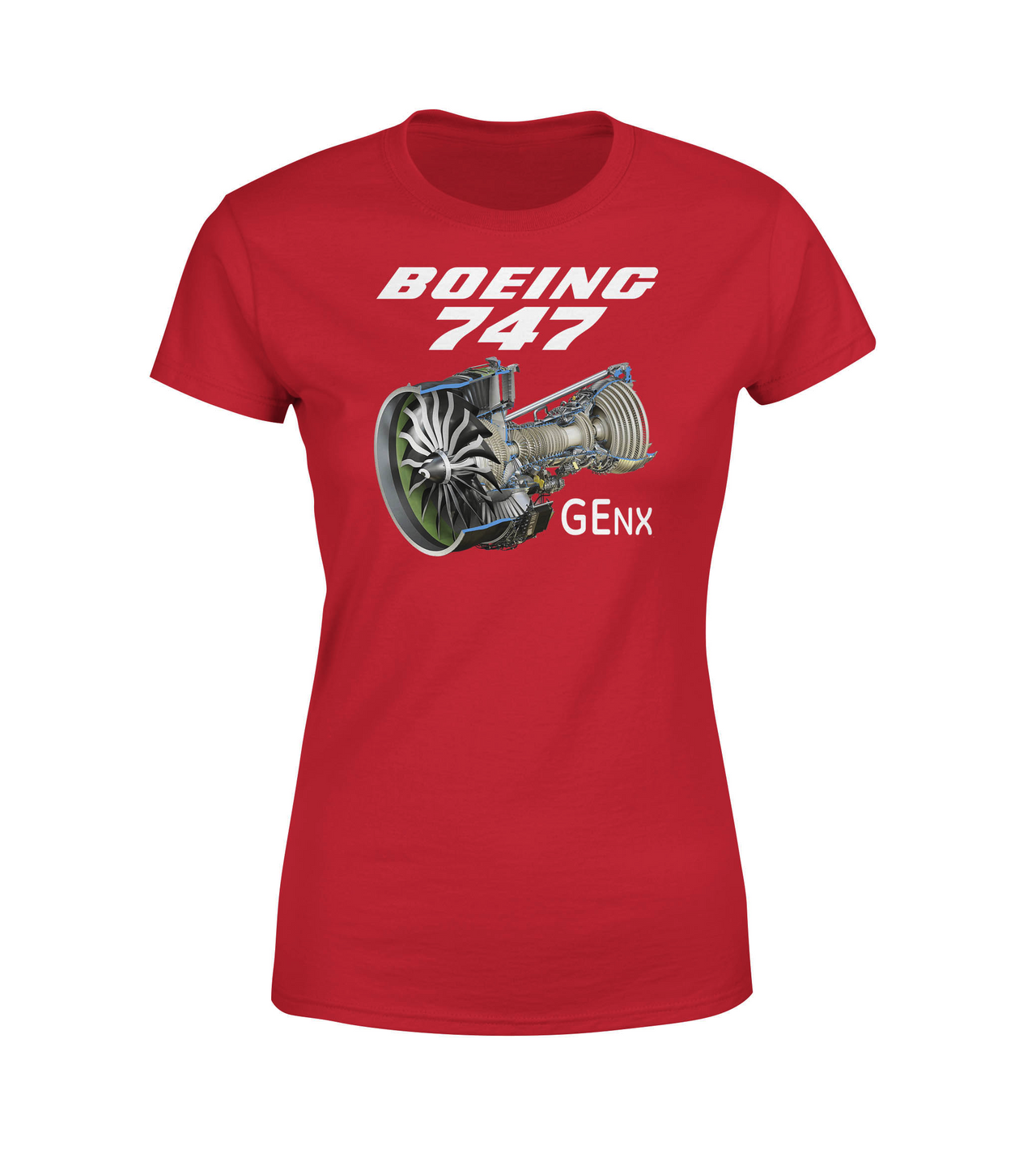 Boeing 747 & GENX Engine Designed Women T-Shirts