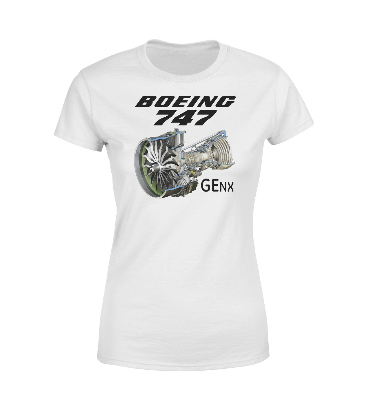 Boeing 747 & GENX Engine Designed Women T-Shirts