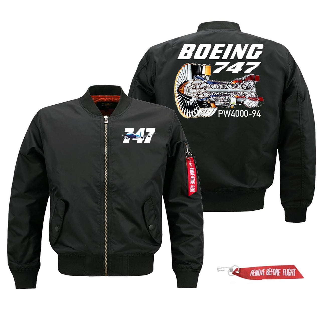 Boeing 747 & PW4000-94 Engine Designed Pilot Jackets (Customizable)