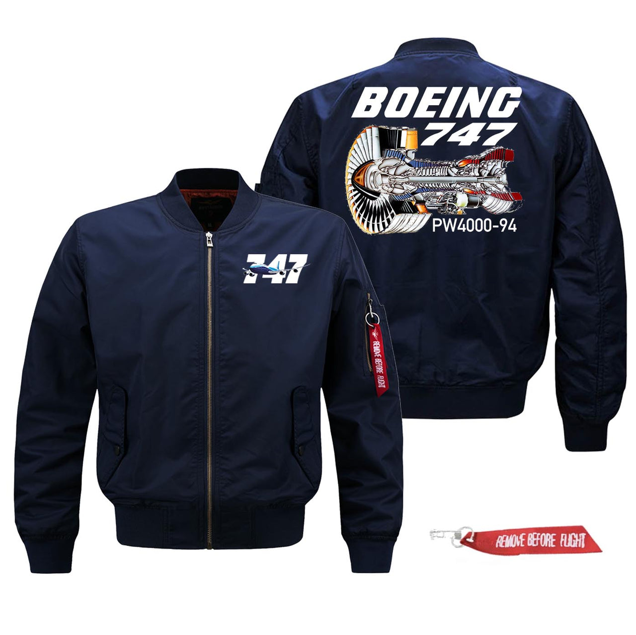 Boeing 747 & PW4000-94 Engine Designed Pilot Jackets (Customizable)