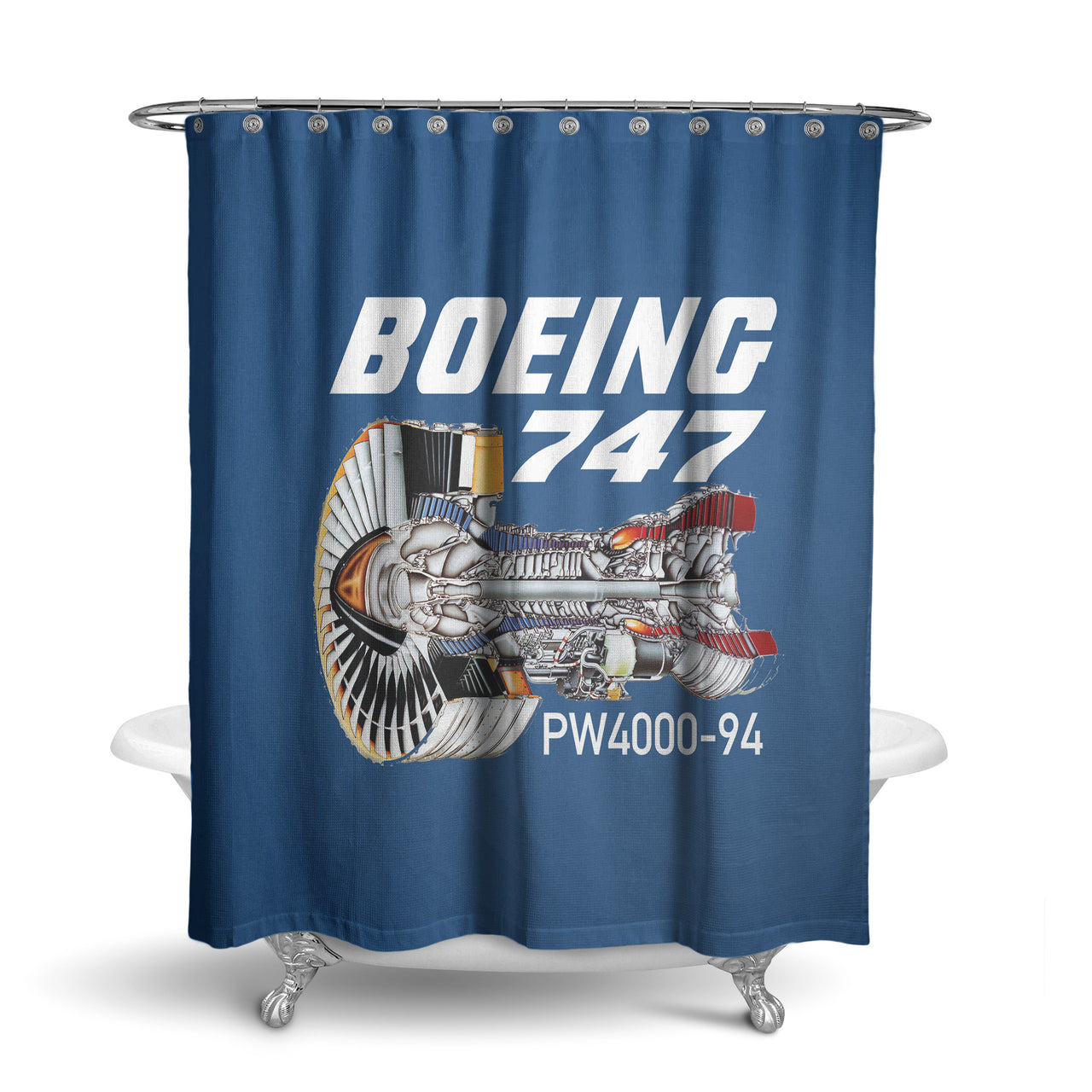 Boeing 747 & PW4000-94 Engine Designed Shower Curtains