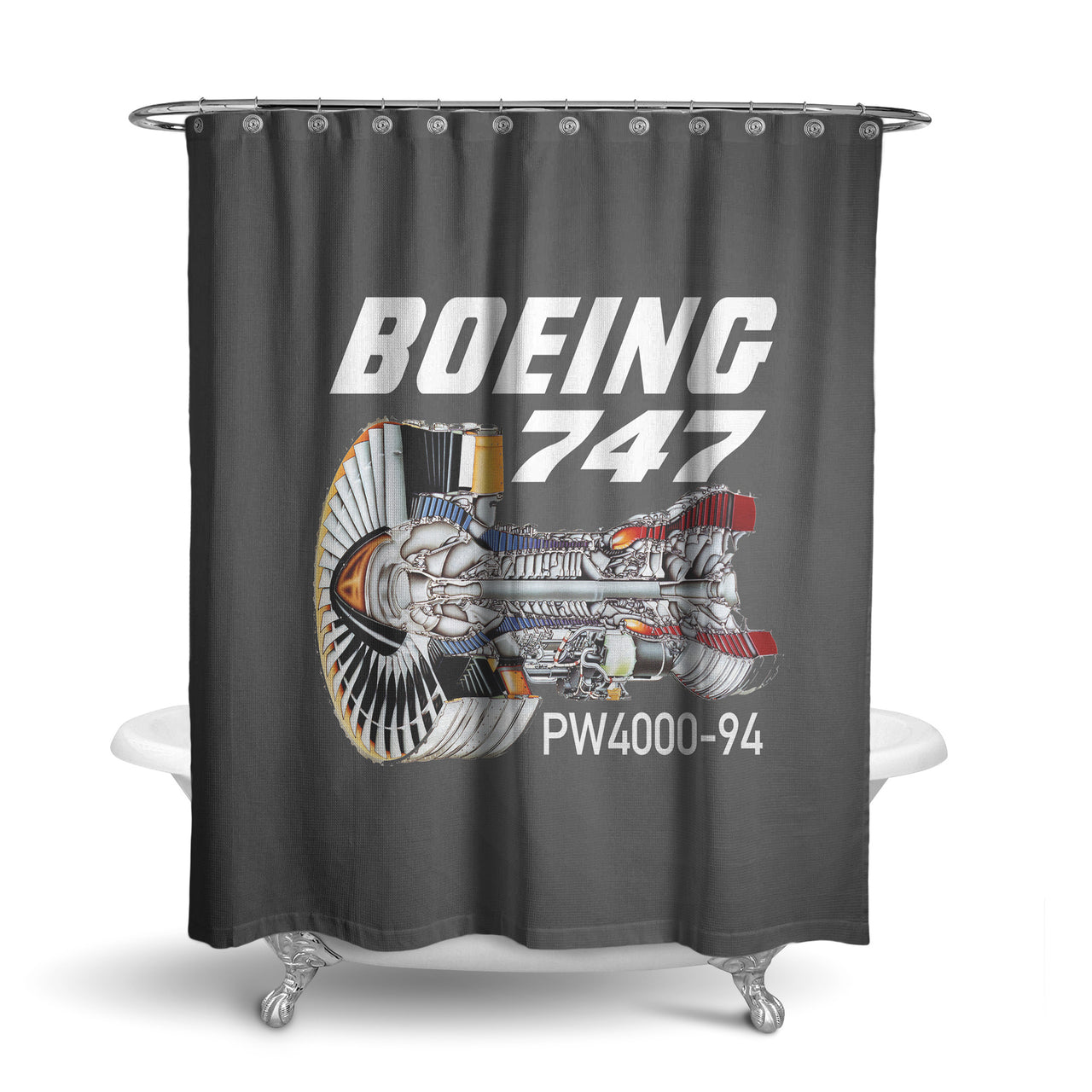 Boeing 747 & PW4000-94 Engine Designed Shower Curtains