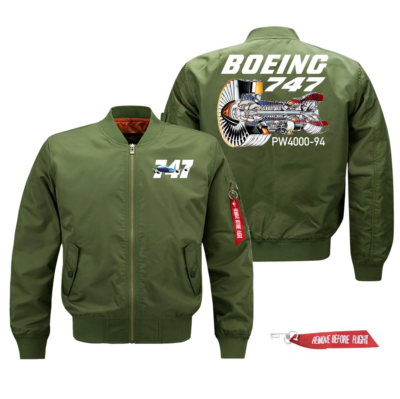 Boeing 747 & PW4000-94 Engine Designed Pilot Jackets (Customizable)