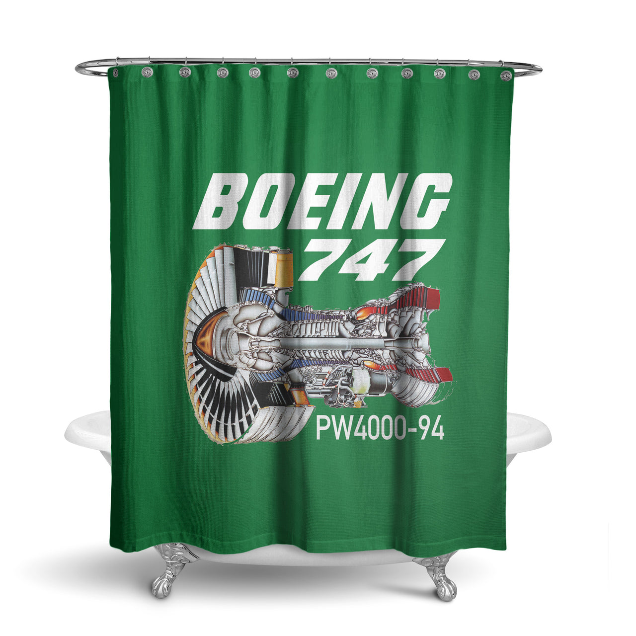 Boeing 747 & PW4000-94 Engine Designed Shower Curtains