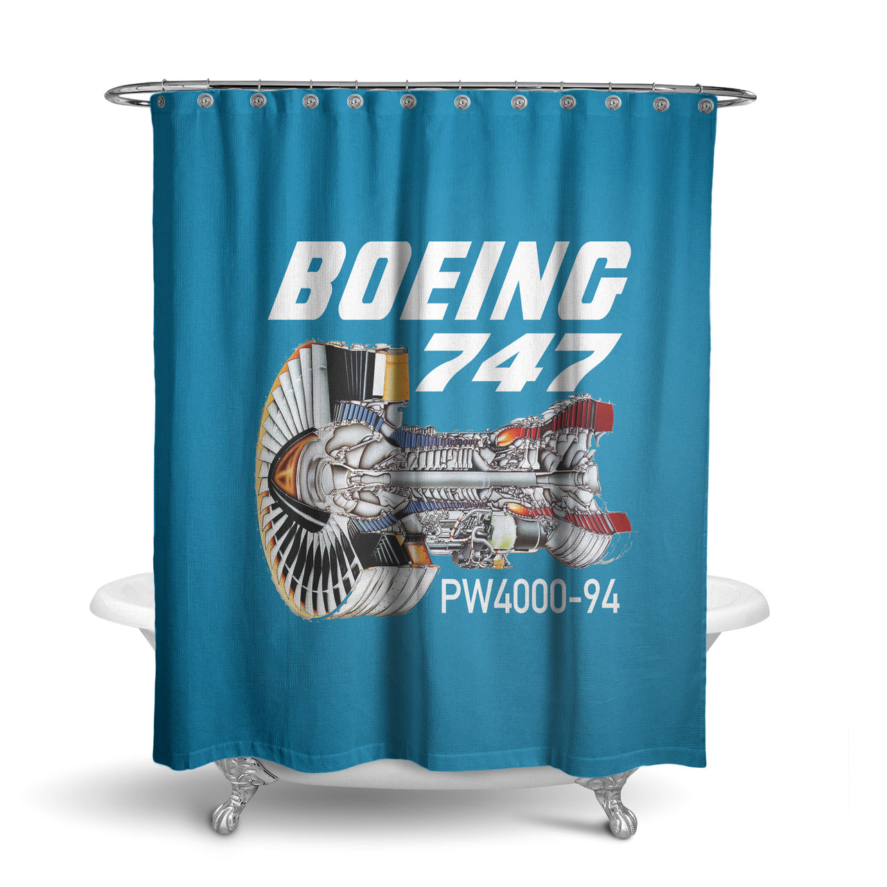 Boeing 747 & PW4000-94 Engine Designed Shower Curtains