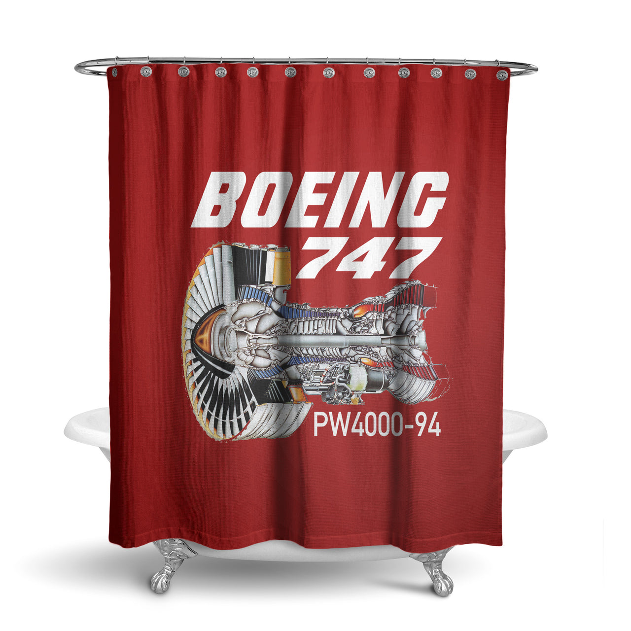 Boeing 747 & PW4000-94 Engine Designed Shower Curtains