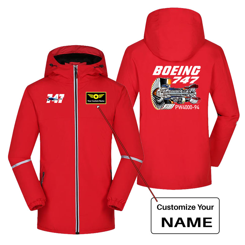 Boeing 747 & PW4000-94 Engine Designed Rain Coats & Jackets