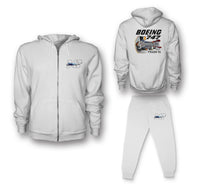 Thumbnail for Boeing 747 & PW4000-94 Engine Designed Zipped Hoodies & Sweatpants Set