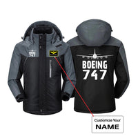 Thumbnail for Boeing 747 & Plane Designed Thick Winter Jackets