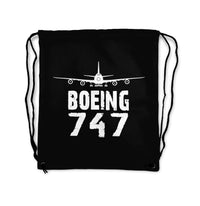 Thumbnail for Boeing 747 & Plane Designed Drawstring Bags