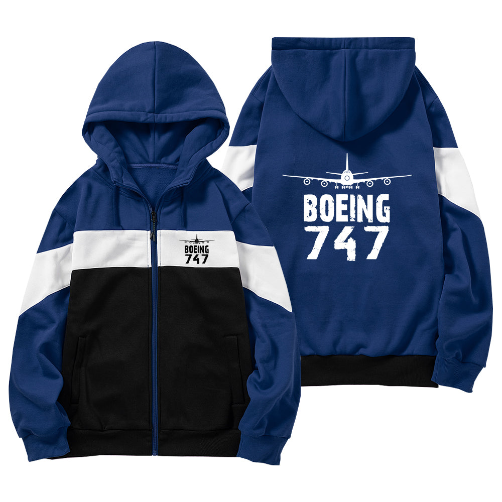 Boeing 747 & Plane Designed Colourful Zipped Hoodies