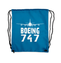 Thumbnail for Boeing 747 & Plane Designed Drawstring Bags