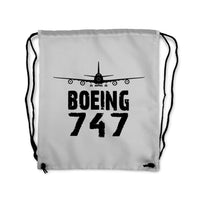 Thumbnail for Boeing 747 & Plane Designed Drawstring Bags