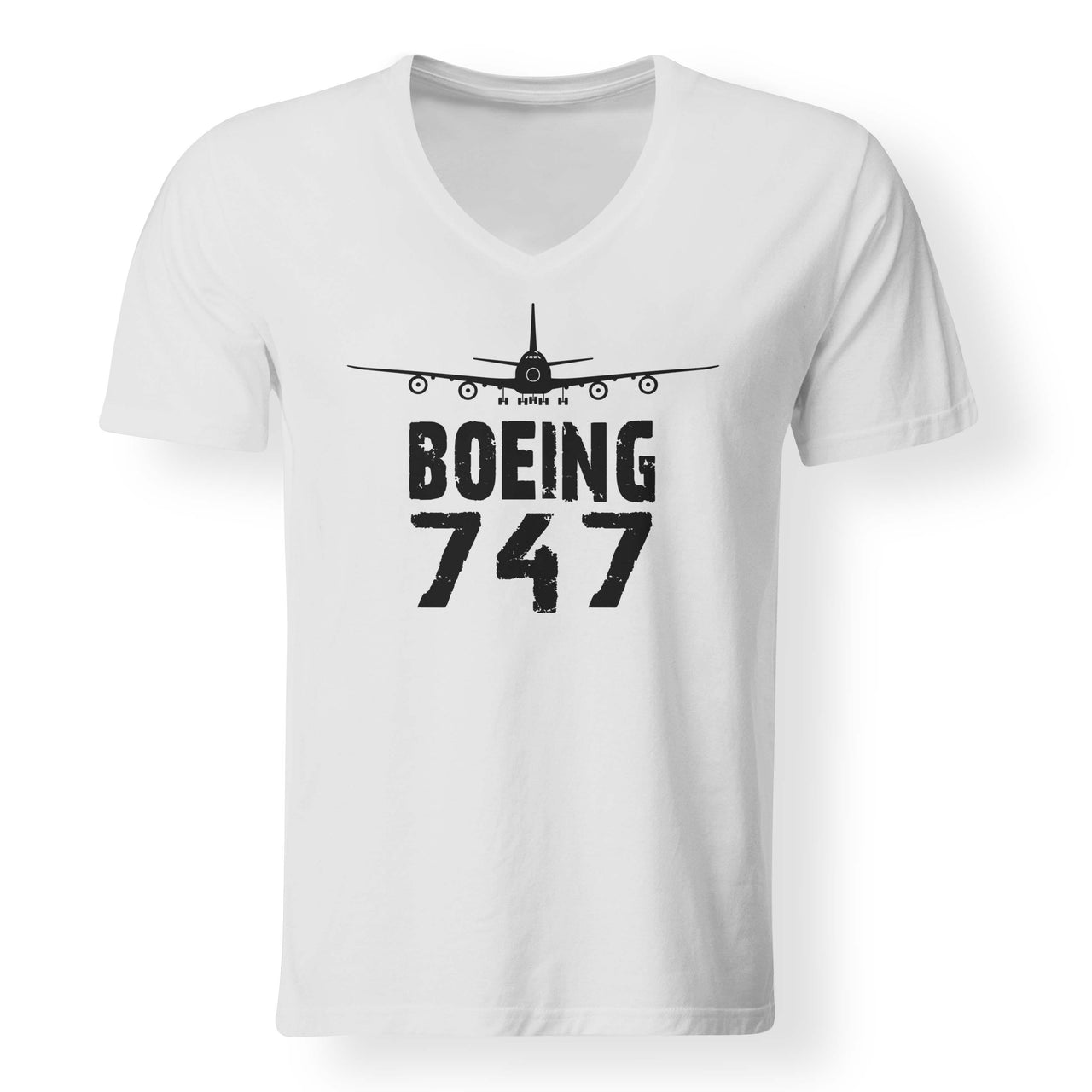Boeing 747 & Plane Designed V-Neck T-Shirts