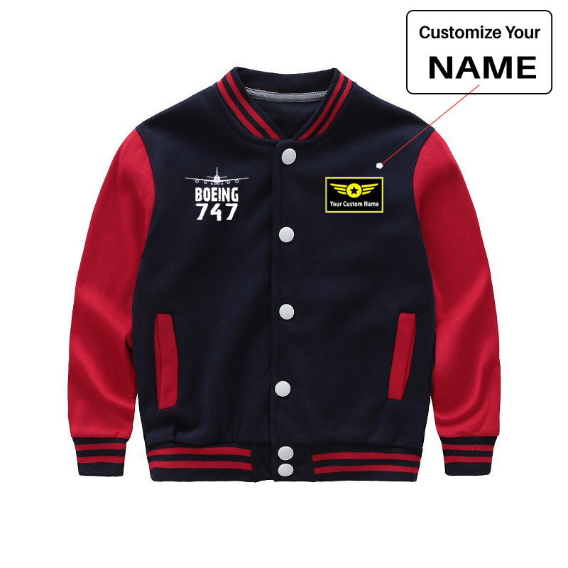 Boeing 747 & Plane Designed "CHILDREN" Baseball Jackets