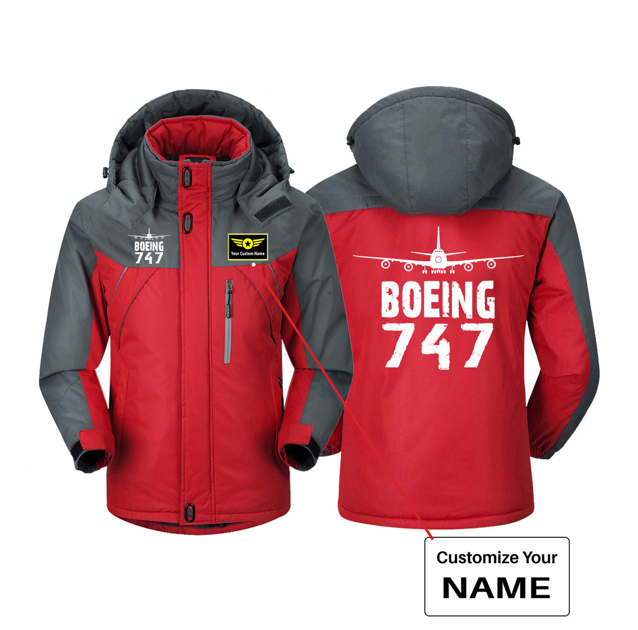 Boeing 747 & Plane Designed Thick Winter Jackets