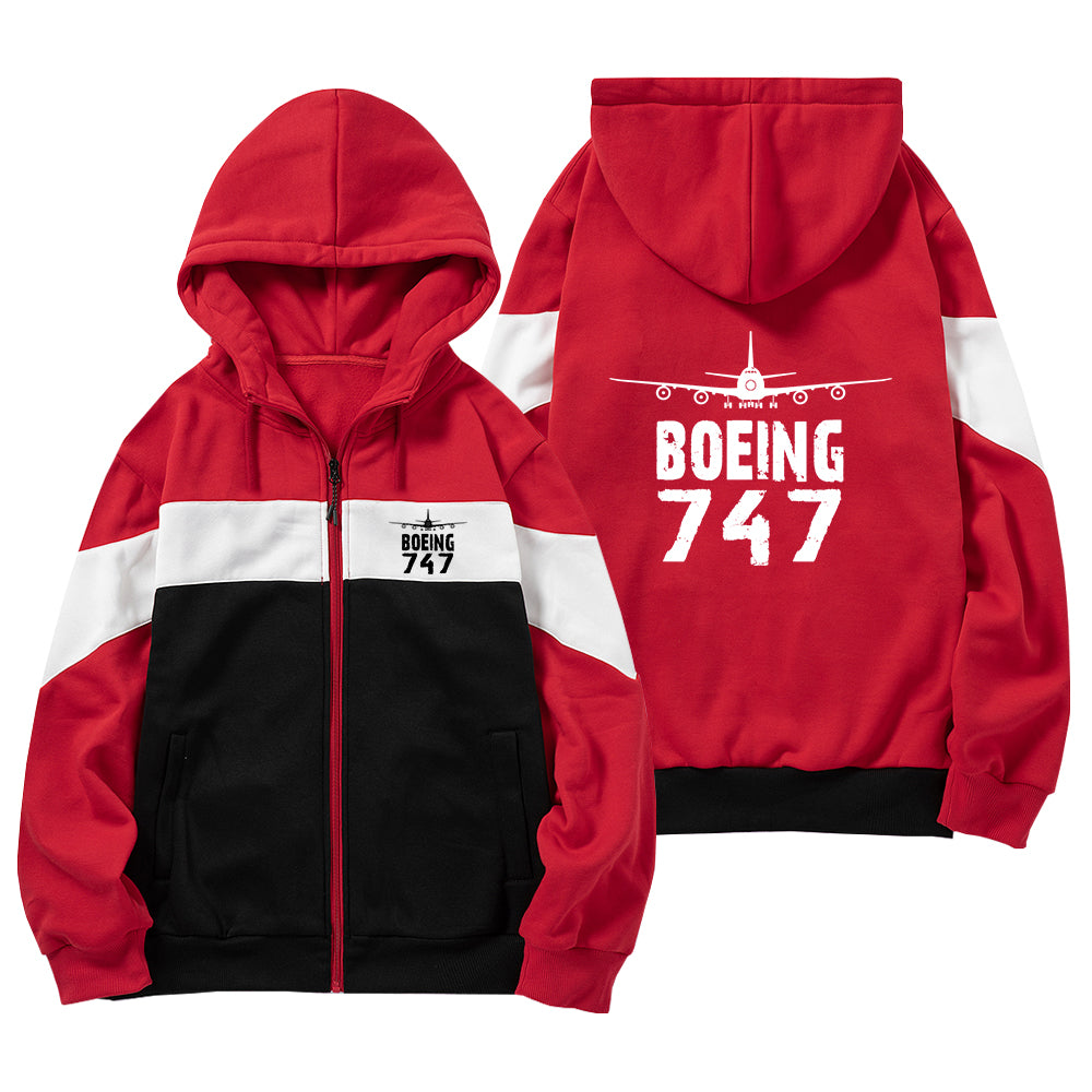 Boeing 747 & Plane Designed Colourful Zipped Hoodies