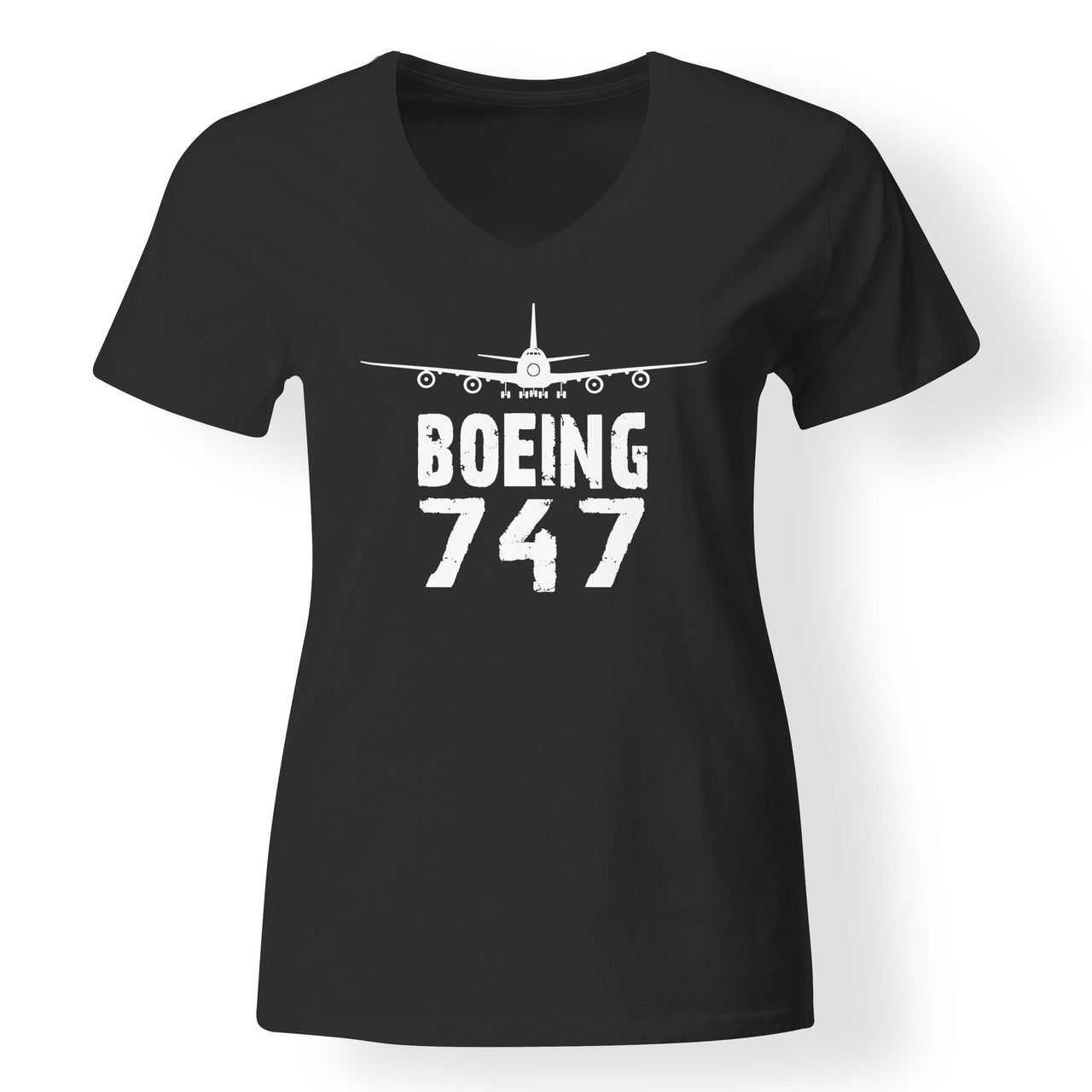 Boeing 747 & Plane Designed V-Neck T-Shirts