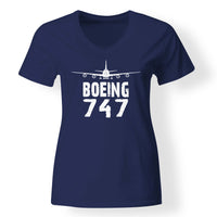 Thumbnail for Boeing 747 & Plane Designed V-Neck T-Shirts