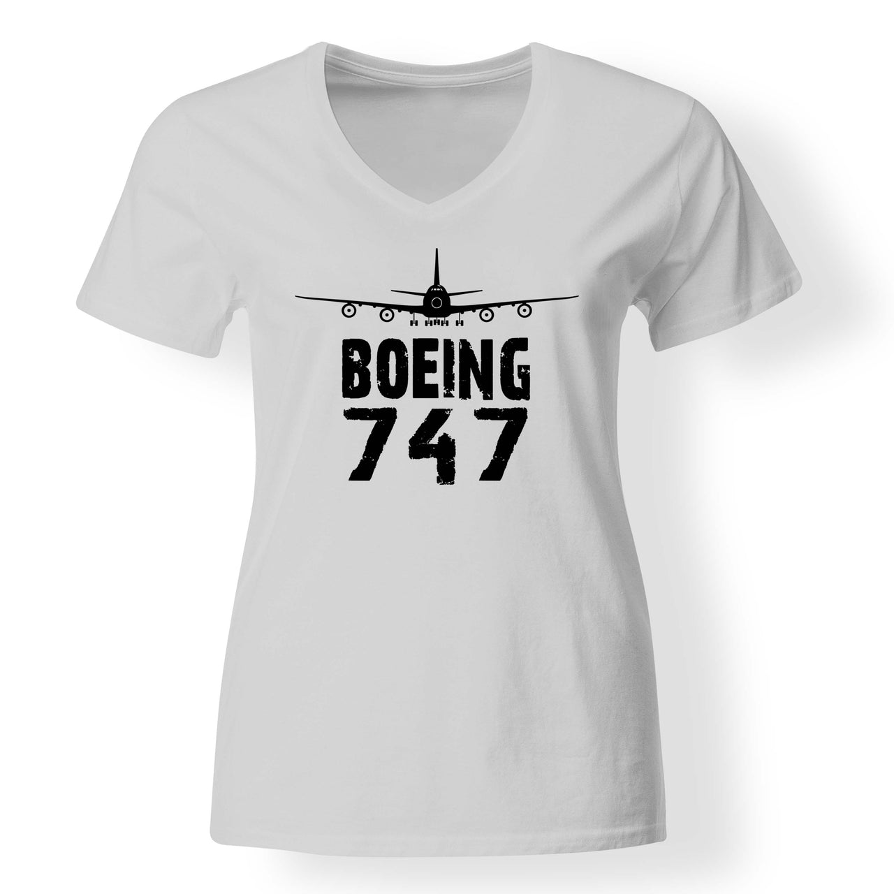 Boeing 747 & Plane Designed V-Neck T-Shirts