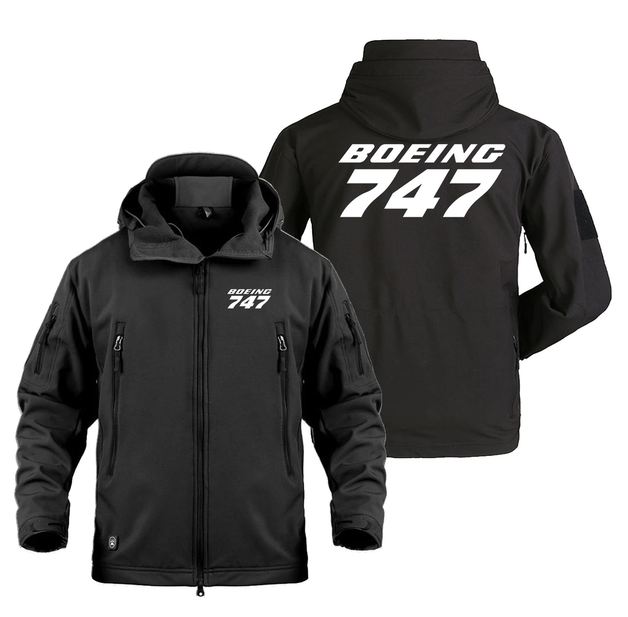 Boeing 747 & Text Designed Military Jackets (Customizable)