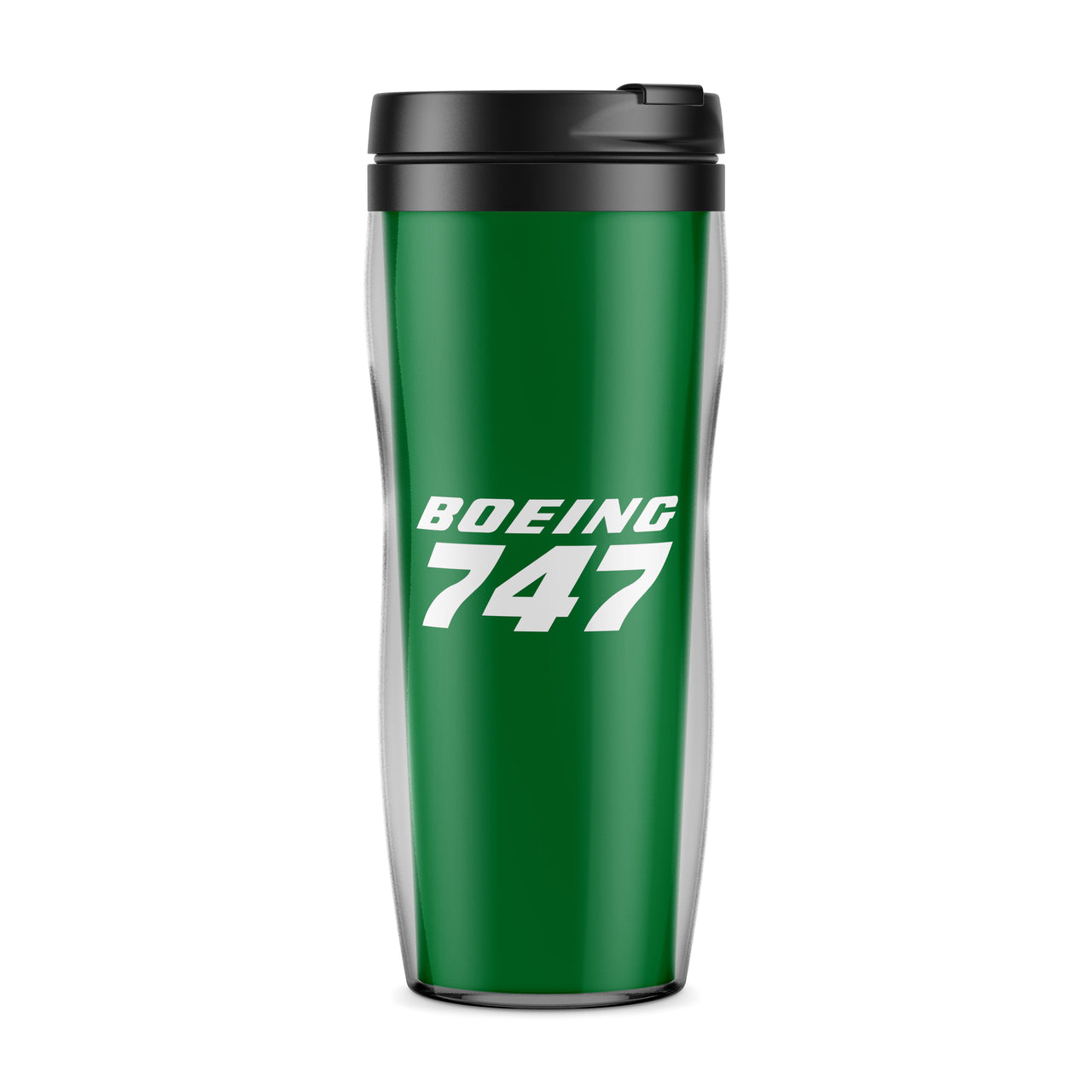 Boeing 747 & Text Designed Travel Mugs